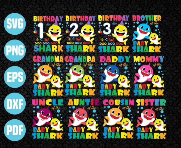 Bundle, Baby Shark Svg, Trending Svg, Baby Shark Svg, Yellow Shark