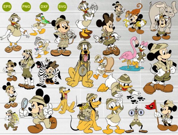 Bundle Disney Animal Kingdom Svg, Safari Mickey Animal Kingdom Svg,