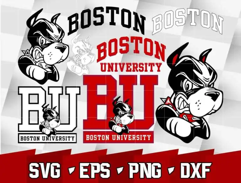 Bundle Logo Boston University Terriers Svg