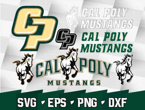 Bundle Logo Cal Poly Mustangs Svg, Trending Svg