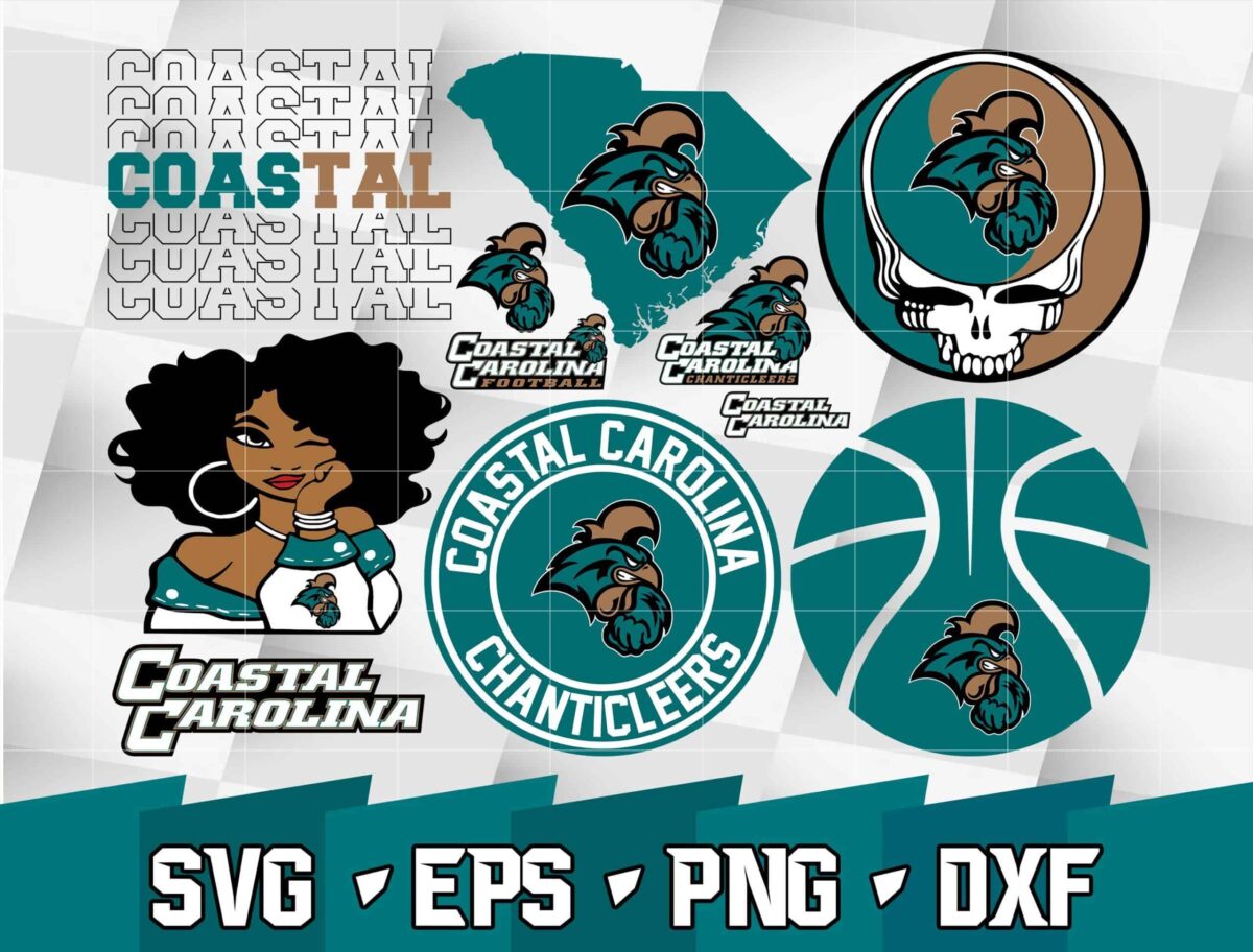 Bundle Ncaa Random Vector Coastal Carolina Chanticleers Svg Eps Dxf