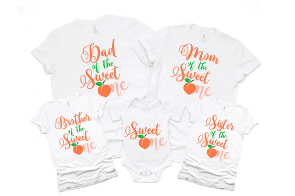 Bundle Of 6 ~ Sweet One Peach Birthday Svg, Peach One Svg, 1St