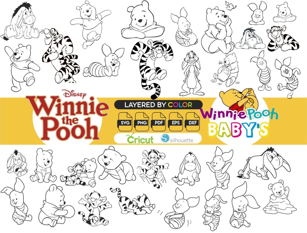 Bundle Winnie The Pooh Svg, Eps, Png, Png, Baby Winnie Pooh,