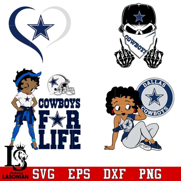 Bundles Dallas Cowboys, Heart,Betty Boop, Skull,For Life