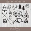 camping bundle svg camp svg hand drawn svg gsgun