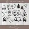 Camping Bundle Svg Camp Svg Hand Drawn Svg Gsgun 100x100