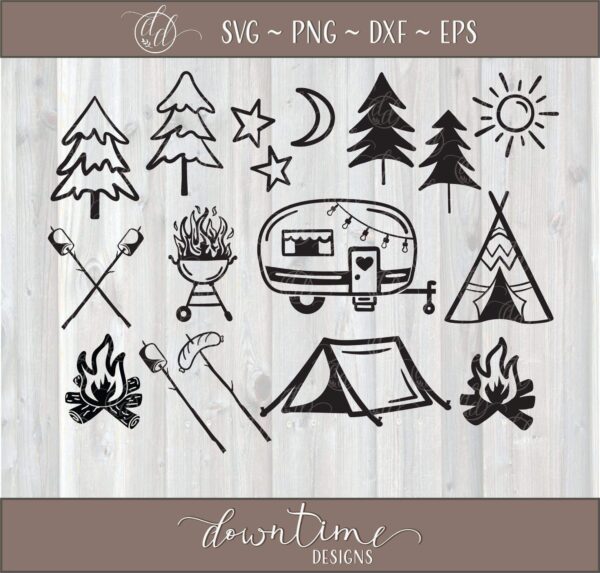 Camping Bundle Svg, Camp Svg, Hand Drawn Svg