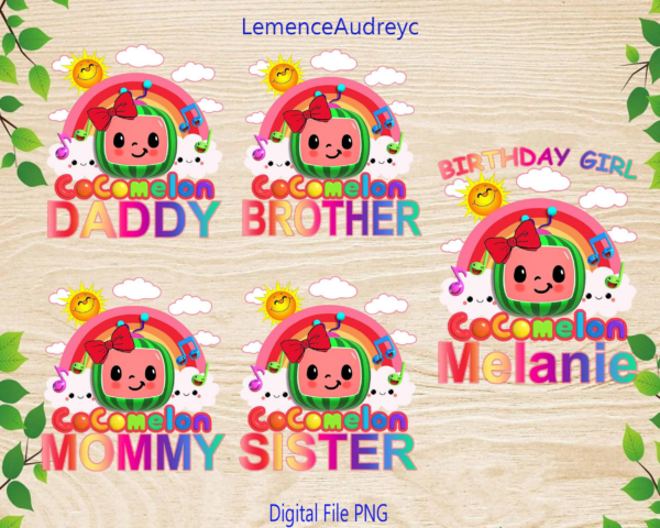 Cocomelon Birthday Girl Bundle Png, Birthday Family Png, Cocomelon
