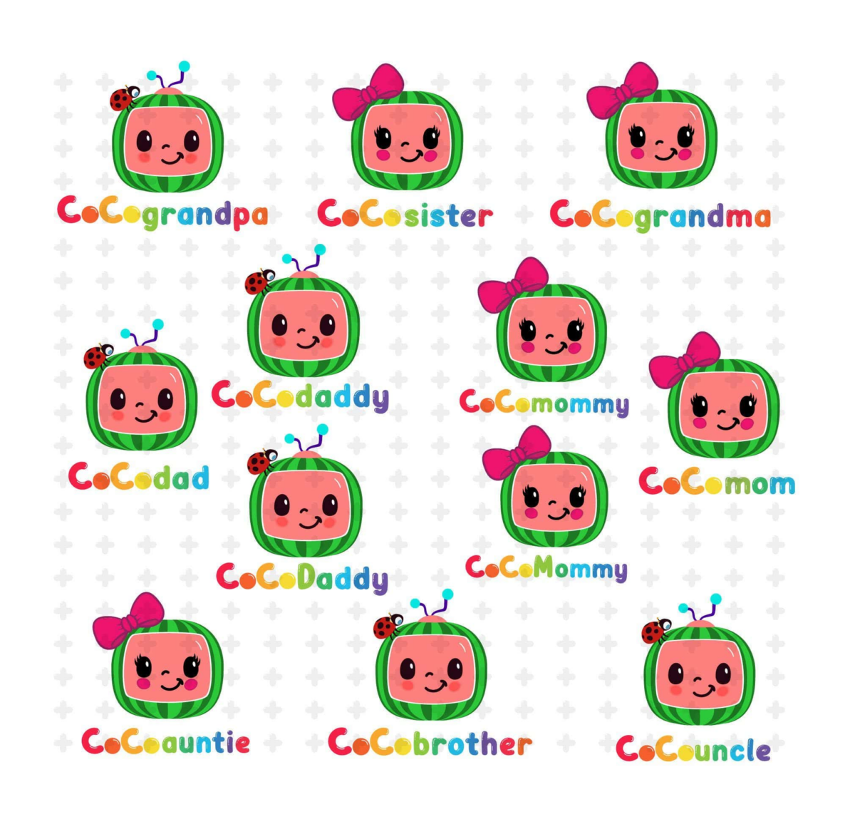 Cocomelon Family Svg, Cocodad Printfile, Cocomom Birthday Svg,