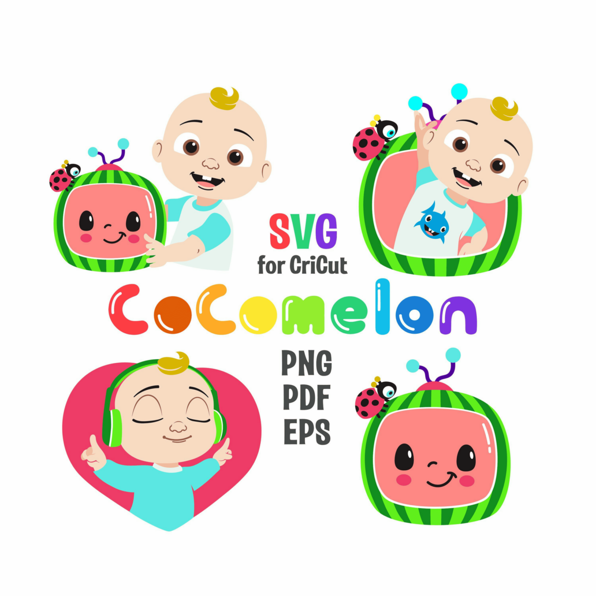 Cocomelon Svg Files For Circut, Cocomelon Tv, Cocomelon Logo