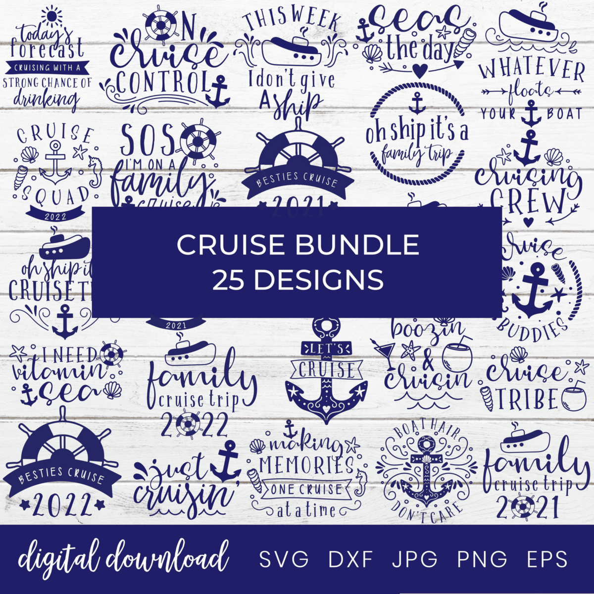 Cruise Svg Bundle, 25 Svg Cruise Ship Boat Anchor Svg, Cruise Squad