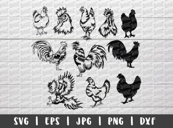 Cute Chicken Svg Files For Cricut, Hen Svg, Farmhouse Svg, Rooster