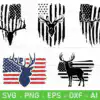 Deer Usa Flag Svg Hunting Deer Flag Svg Distressed Buck Usa Flag Giaii 100x100