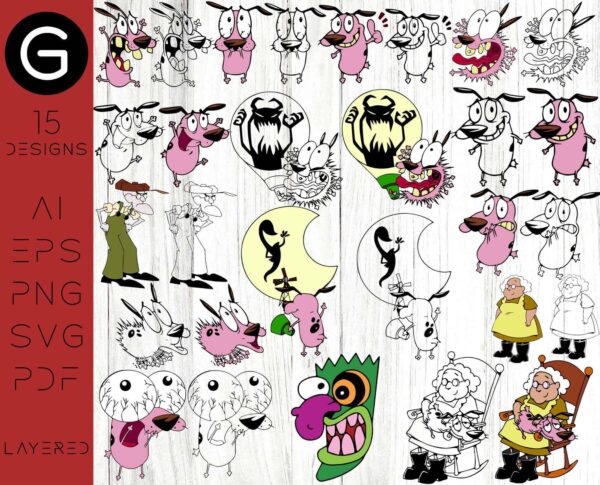 Digital Download Courage The Cowardly Dog Svg, Courage Svg, Cartoon