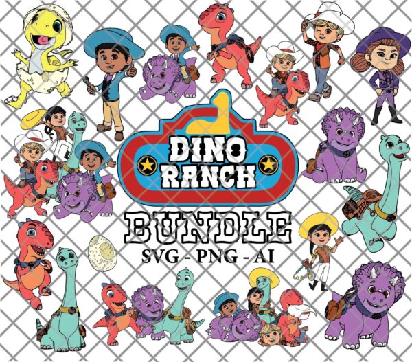 Dino Ranch Bundle, High Quality Files, Svg, Png, Ai, Svg Cricut,
