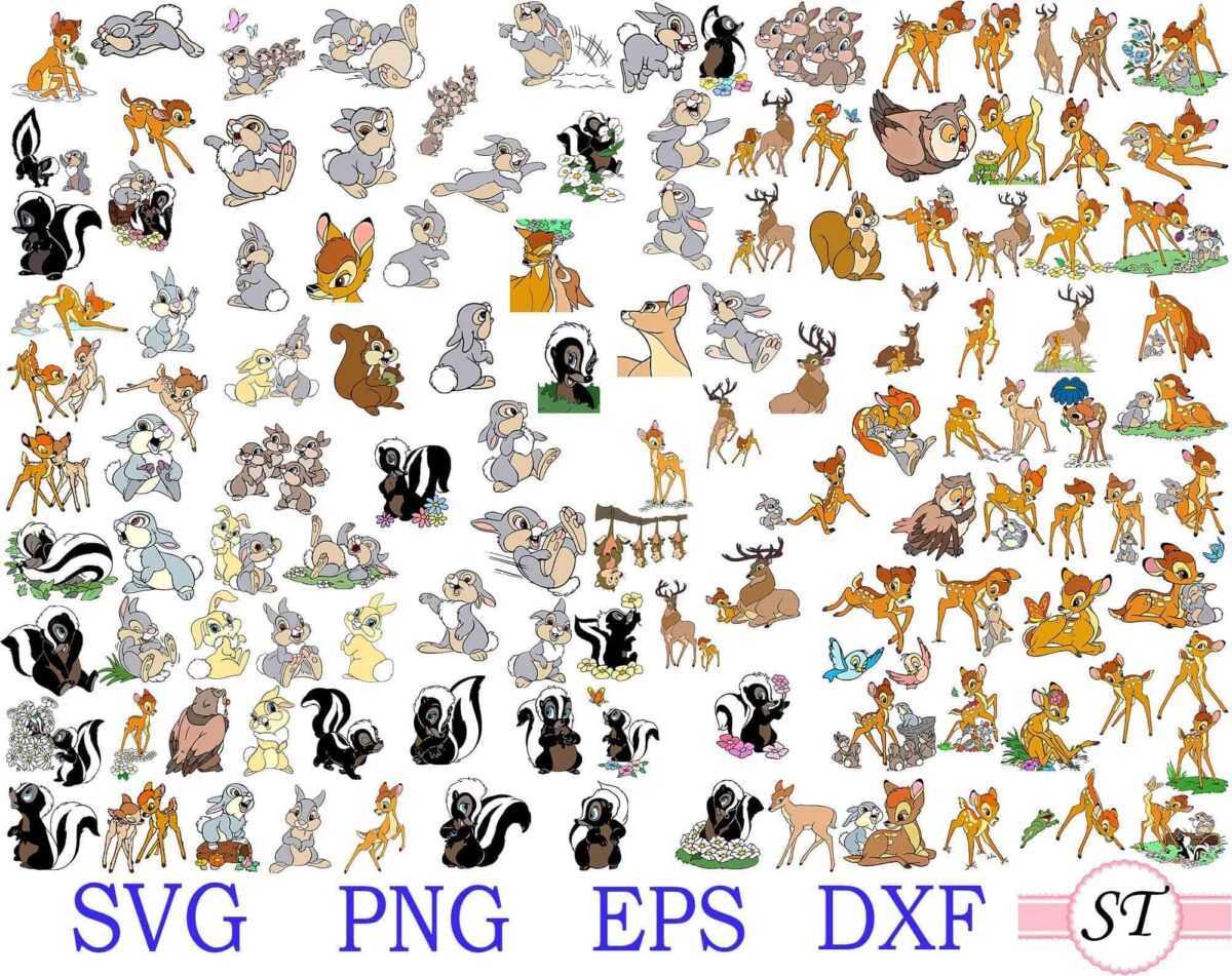 Discount 70%, Bundle Bambi Svg, Bambi And Deer And Flower And Rabbit