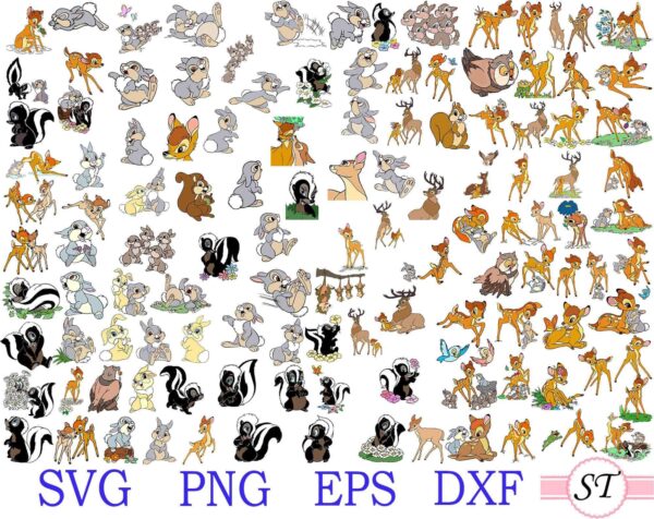 Discount 70%, Bundle Bambi Svg, Bambi And Deer And Flower And Rabbit