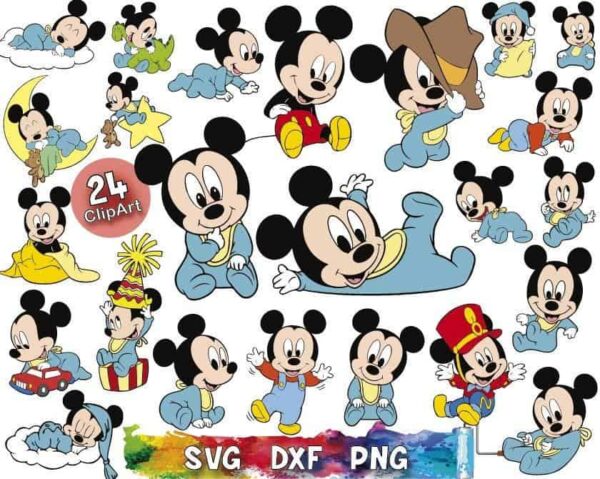 Disney Babies Svg Bundle, Disney Svg, Baby Mickey Svg, Baby Mickey