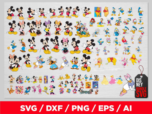 Disney Big Bundle Svg, Files For Cricut, Castle Valentine, Walt
