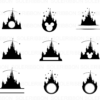 Disney Castle Clipart Bundle, Disney Castle Clipart, Head Outline