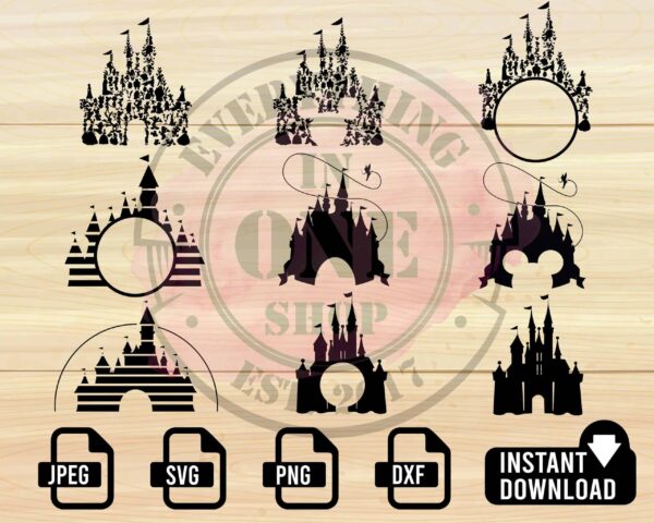 Disney Castle Svg, Princess Castle Svg, Disney Bundle Svg, Disney