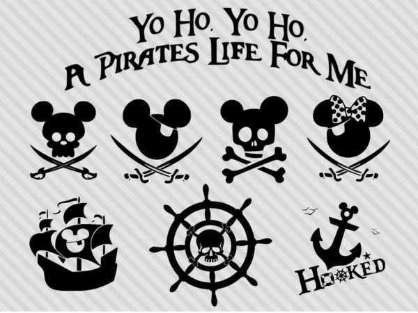 Disney Cruise Svg Bundle, Disney Pirate Svg Clipart, Dxf, Png, Walt