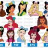 Disney Princess Svg, Disney Princess Silhouette, Disney Bundle Svg