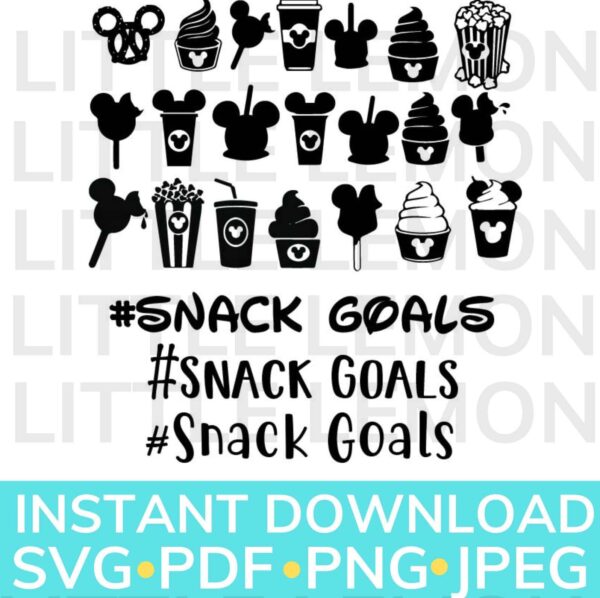 Disney Snack Food Cricut And Silhouette Cut Files Bundle Digital