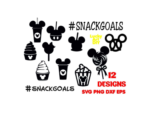 Disney Snack Goals Svg, Bundle Disney Quotes Svg, Dxf Png File