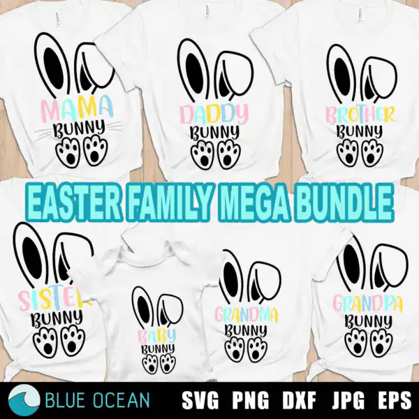 Easter Bunny Family Bundle Svg