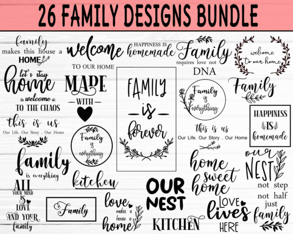 Family Svg Bundle, Rustic Farmhouse Svg, Farmhouse Quote, Family Svg