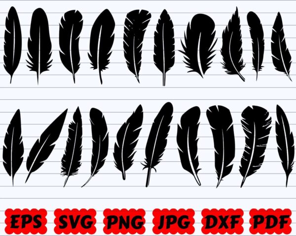 Feathers Svg, Boho Feather Svg, Feathers Svg Bundle