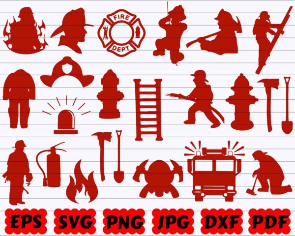 Firefighter Svg, Fireman Svg, Fire Designs Svg, Firefighter Clipart