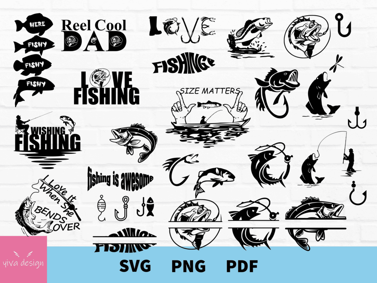 Fishing Bundle Svg, Fishermansvg,Fishing Svg, Fish Svg, Fishing Hook ...