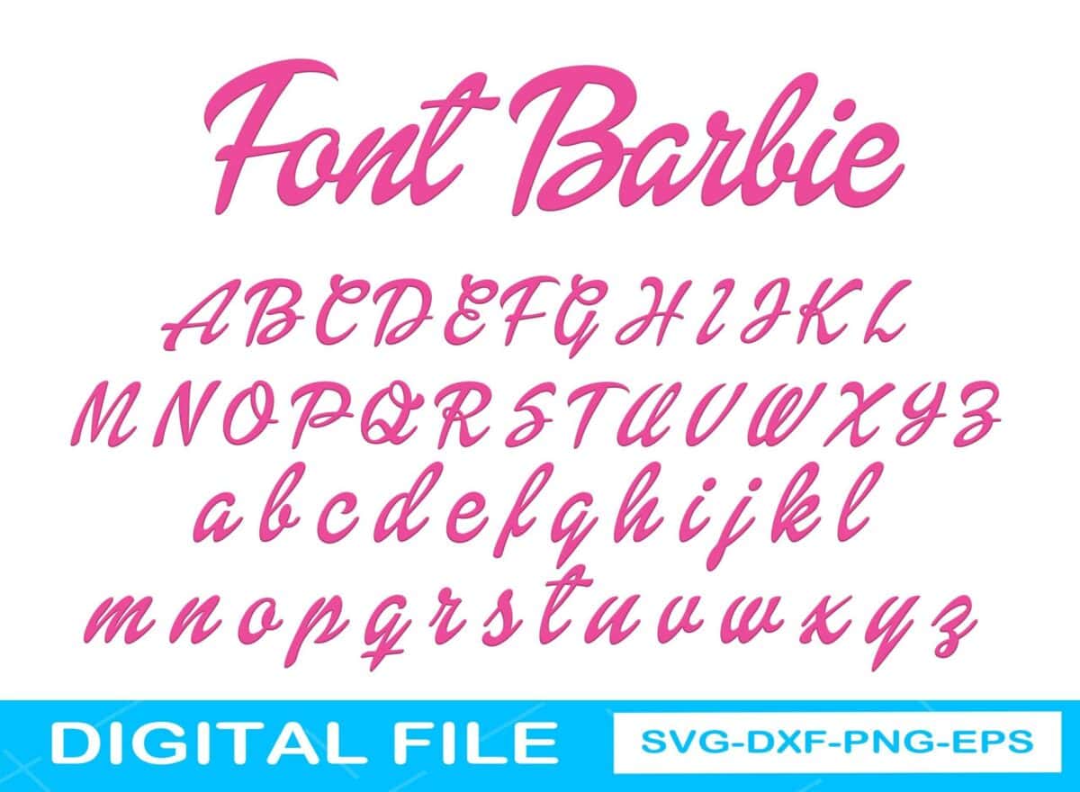 Font Barbie Svg,Font Cartoon Letters,Font Princess Clipart Bundle ...