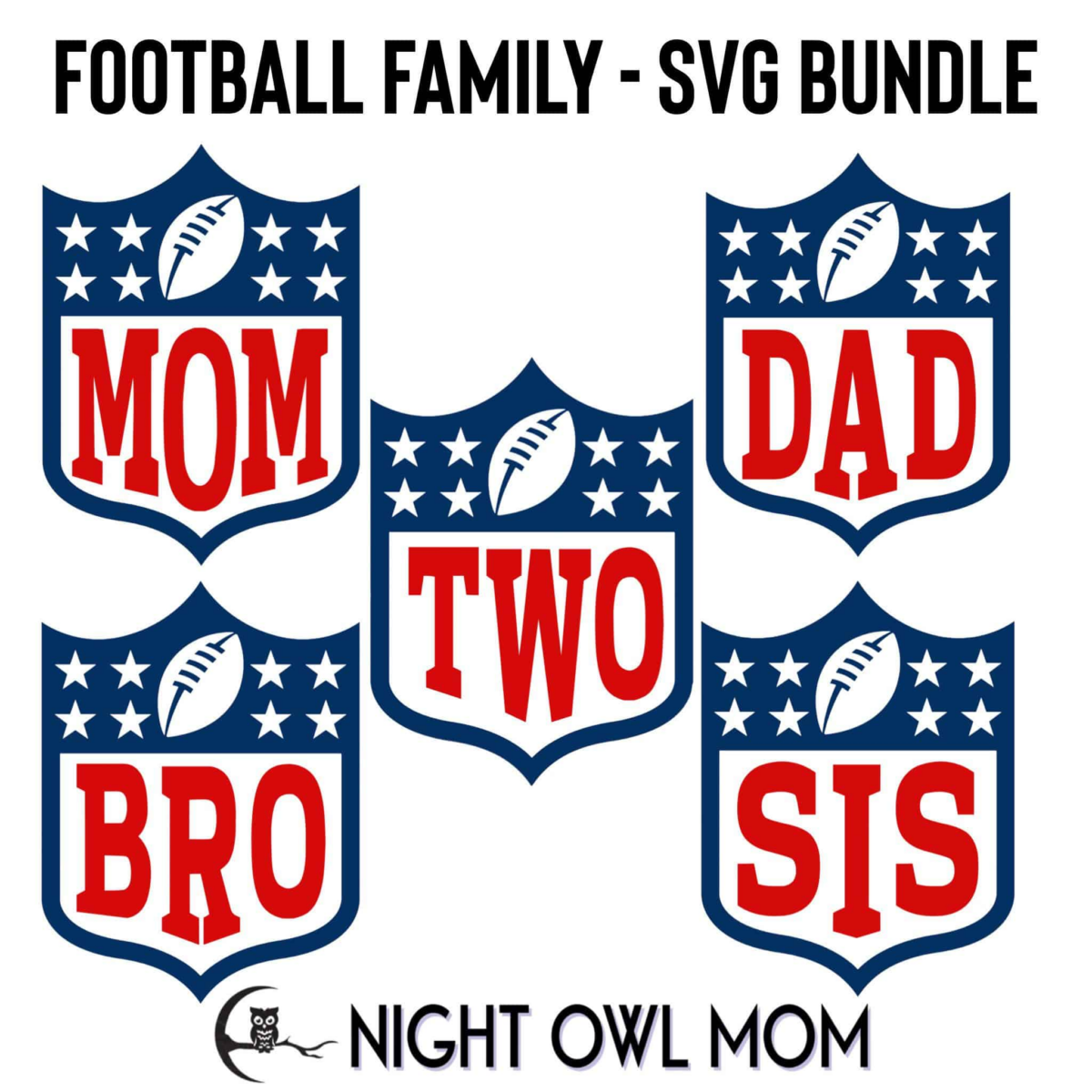 Football Second Birthday Svg Bundle Two, Mom, Dad, Sis, Bro, Family