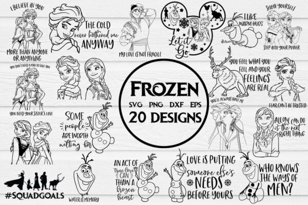 Frozen Bundle Svg, Let It Go Svg, Frozen Svg, Frozen Cut File, Elsa