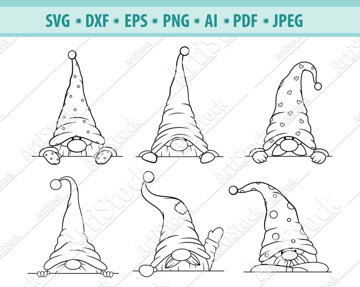 Gnome Svg, Peeking Gnome Svg, Garden Gnomes Svg, Nordic Gnome Svg,