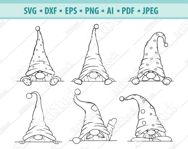 Gnome Svg, Peeking Gnome Svg, Garden Gnomes Svg, Nordic Gnome Svg,