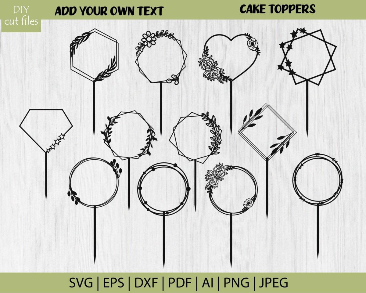 Happy Birthday Svg Cake Topper, Wedding Cake Topper, Cake Topper