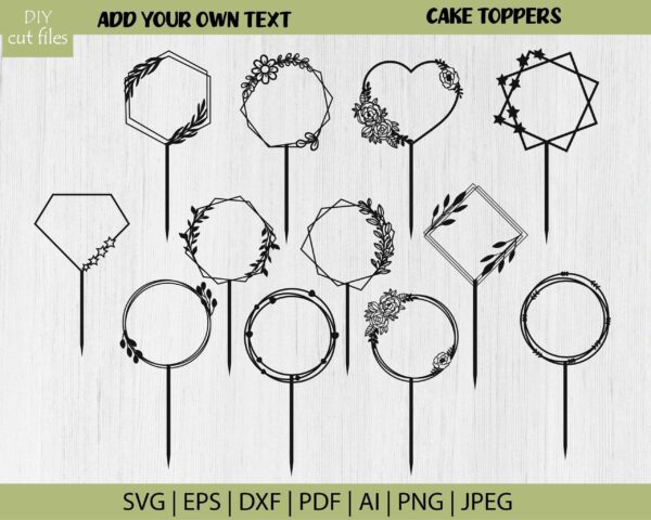 Happy Birthday Svg Cake Topper, Wedding Cake Topper, Cake Topper