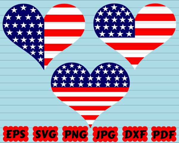 Heart Svg, Usa Heart Flag Svg, America Heart Svg, Usa Heart Svg