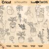 Herbology Plants And Garden Tools Svg Bundle, Vector Line Art, Cricut