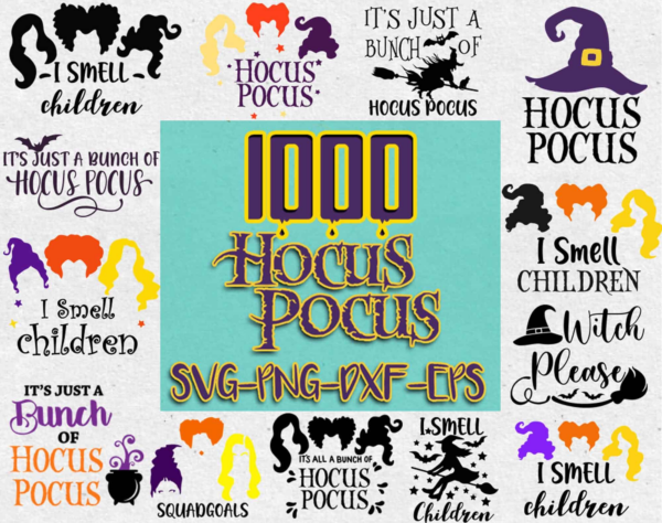 Hocus Pocus Svg Bundle, Hocus Pocus Png, Witch Svg, I Smell Children