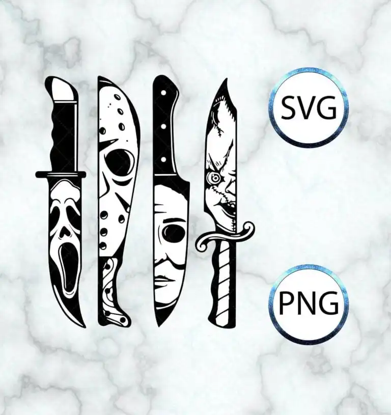 Horror Movie Characters In Knives Svg
