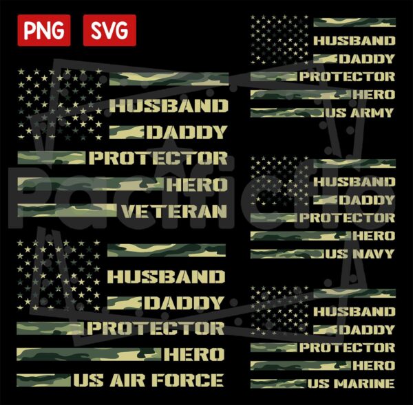 Husband Daddy Protector Hero Veteran Svg,Fathers Day Svg,Fathers Day