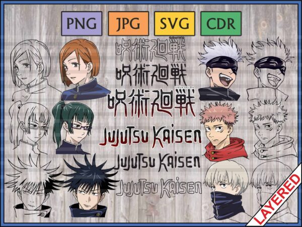 Jujutsu Kaisen Bundle, Layered, Digital Download, Anime Vectors!