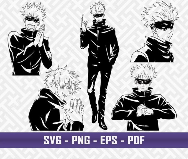 Jujutsu Kaisen, Gojo Satoru, Vector, Svg, Png, Eps Pdf, Svg Cricut,