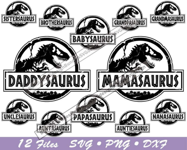 Jurasskicked Family Bundle Svg, Papasaurus Svg, Mamasaurus Svg,