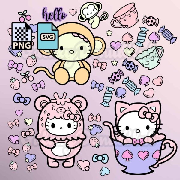 Kawaii Mega Bundle Svgs And Pngs, Svg Cricut, Silhouette Svg Files,